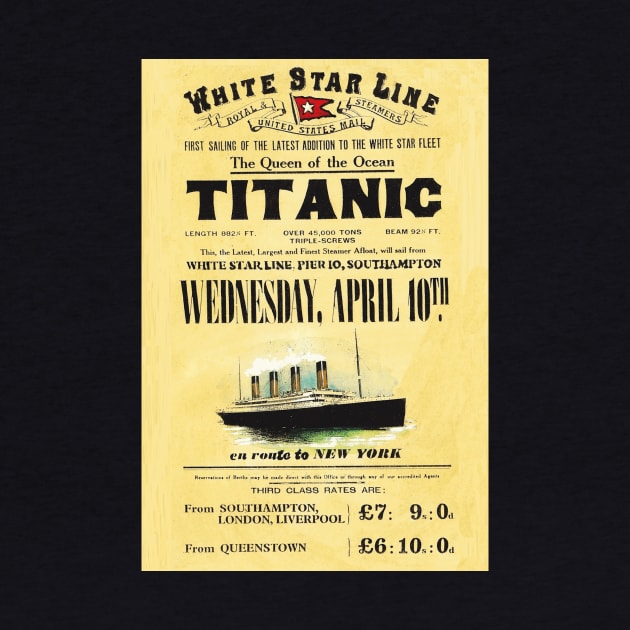 RMS Titanic - White Star Line Sailing Notice by Naves